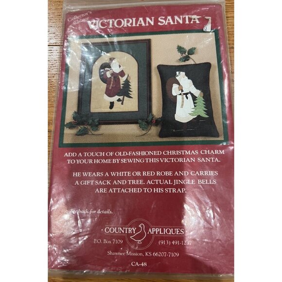 Pattern Victorian Santa Country Appliques #CA-48 Pillow or Framed Picture - Picture 1 of 4